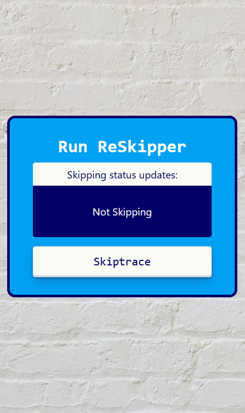 Skip tracing interface